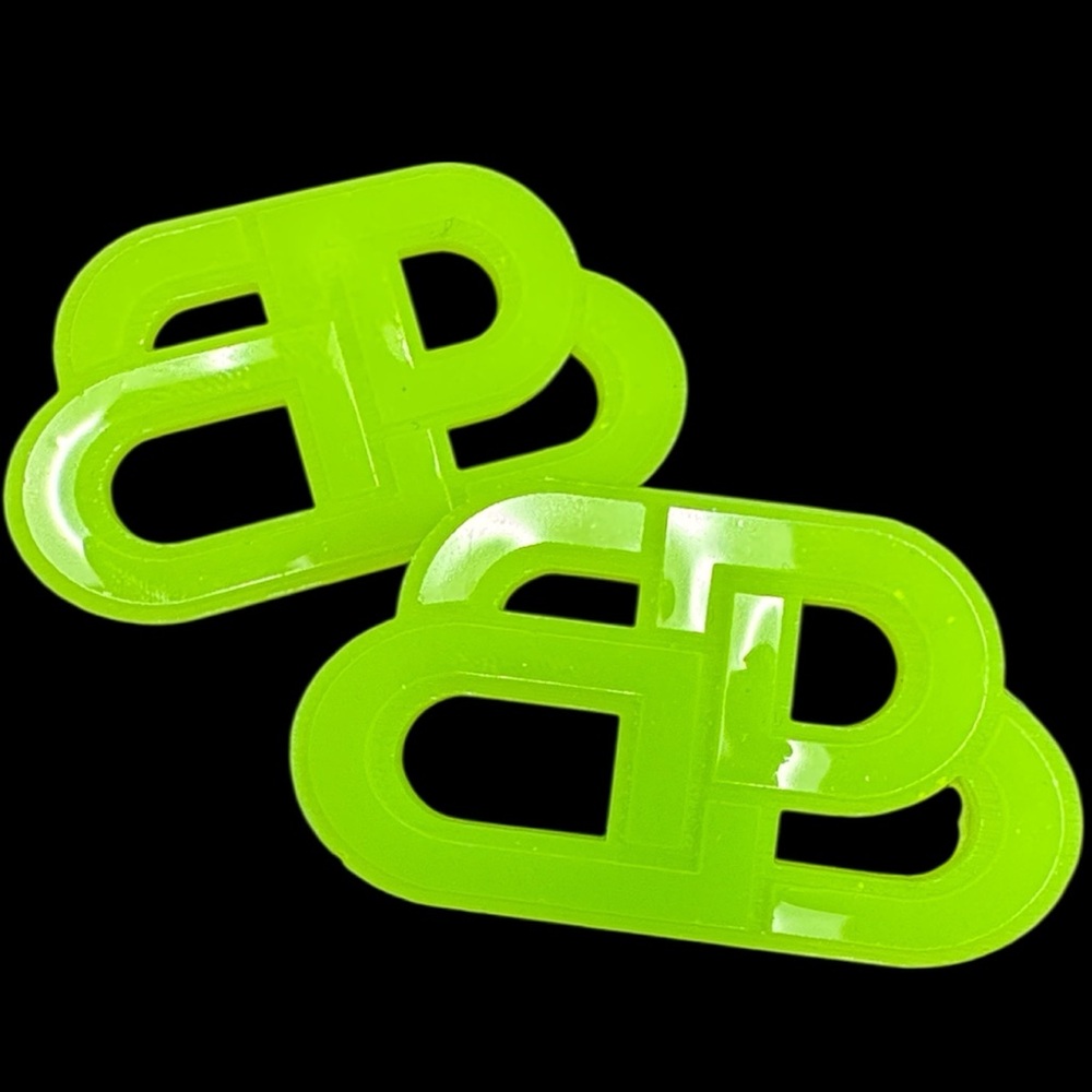 Streetwear Fashion Neon Yellow BB Earrings